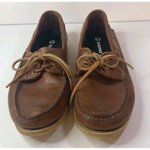 Timberland Classic Brown Leather Boat Shoes Men Size 9M Moccasin Deck75077 2 eye main image 4